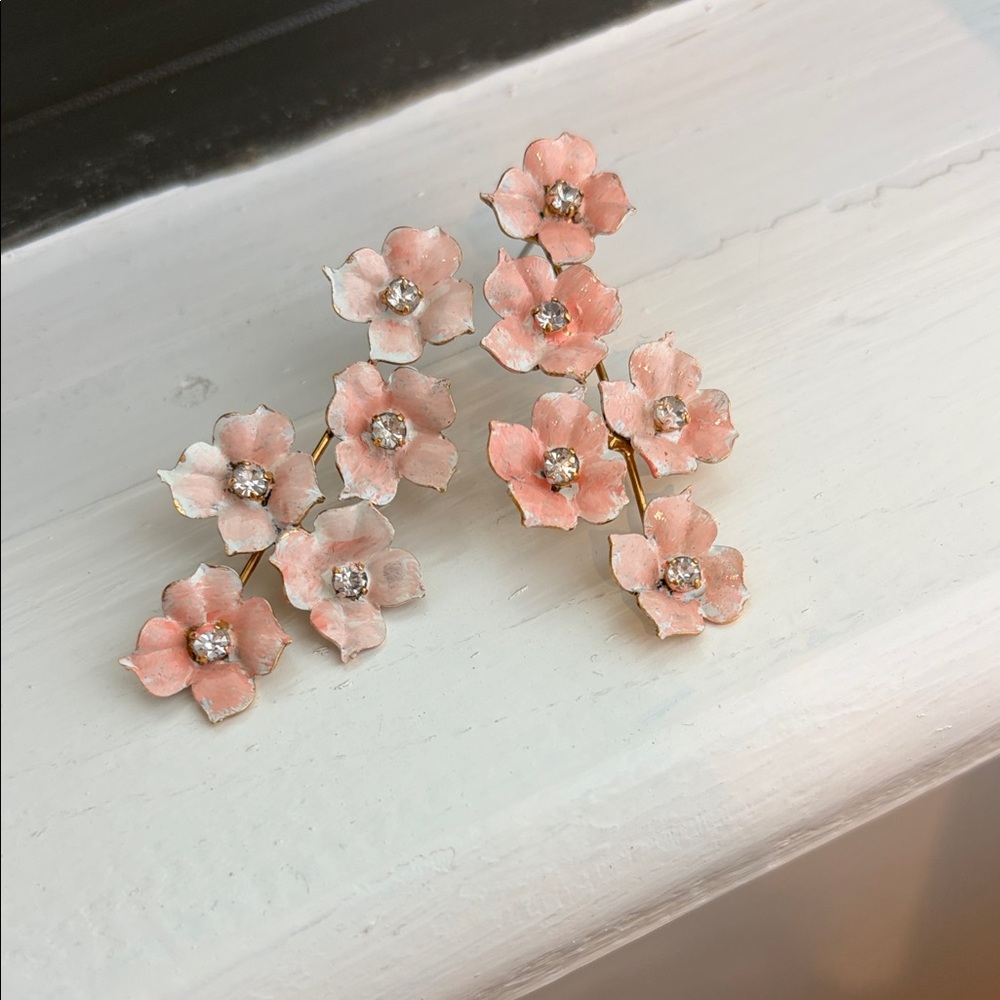 Oscar de la Renta Pink Blossom Earrings